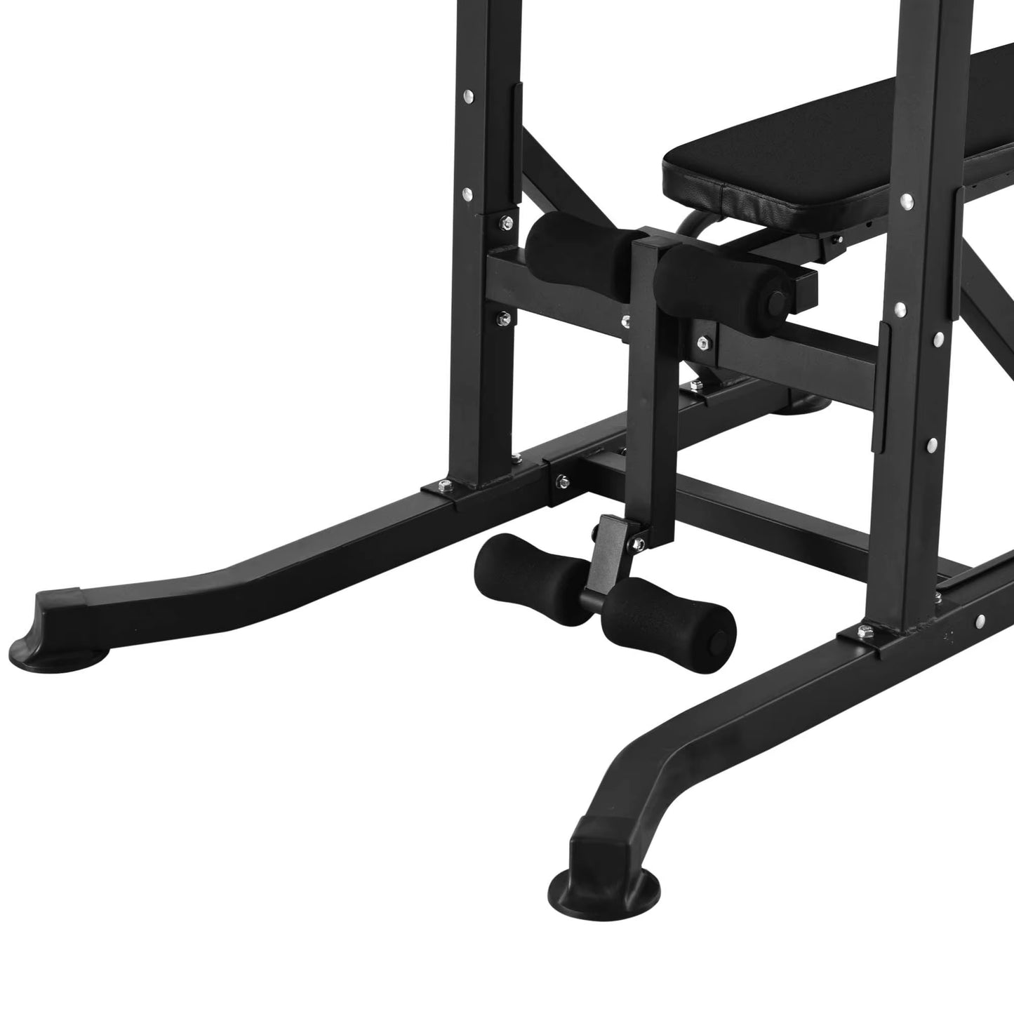 Pull up Station with Adjustable Weight Bench, Dip Station and Barbell Rack, Multi-Function Power Tower Free Standing