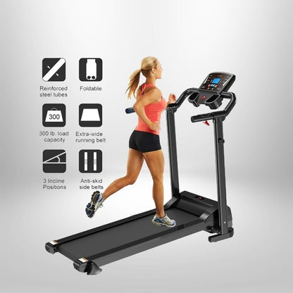 Gym Electric Treadmill Folding 9% Incline Running Machine with Home Motorized