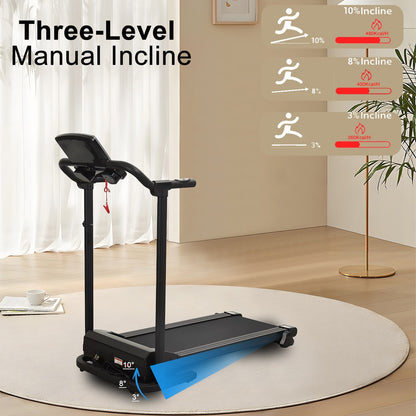 Gym Electric Treadmill Folding 9% Incline Running Machine with Home Motorized