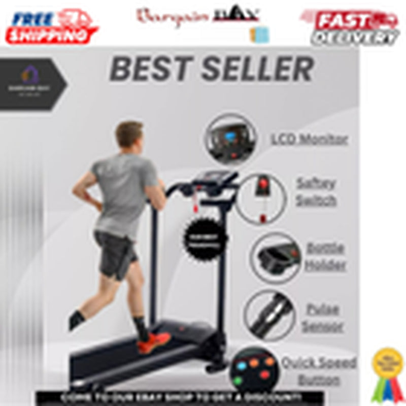 Gym Electric Treadmill Folding 9% Incline Running Machine with Home Motorized