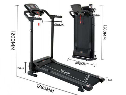 Gym Electric Treadmill Folding 9% Incline Running Machine with Home Motorized