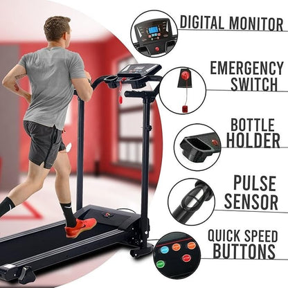Gym Electric Treadmill Folding 9% Incline Running Machine with Home Motorized